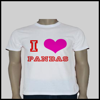 Camiseta I Love Pandas